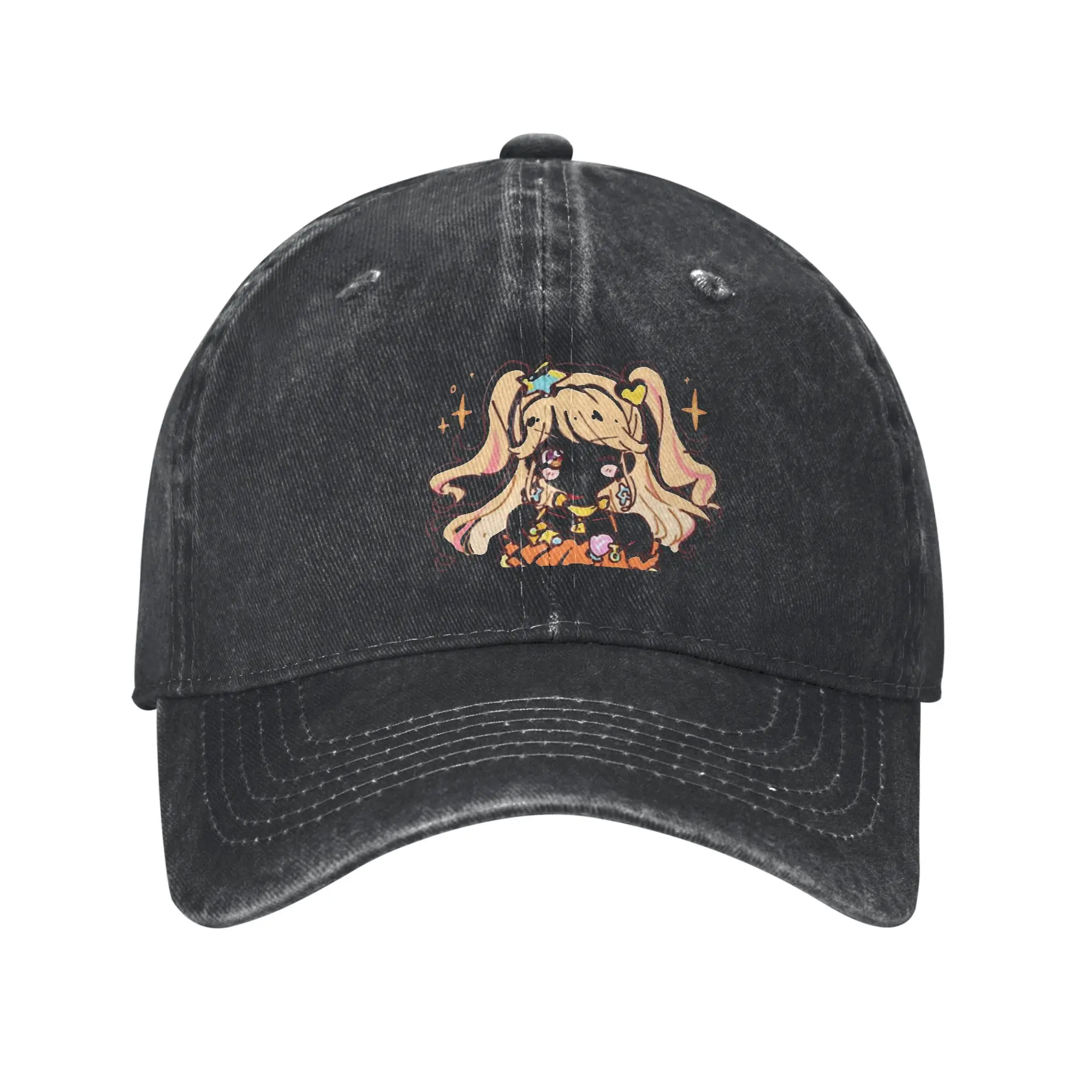 Kawaii Idol Star   Cute Anime Aesthetic Design Fashion Baseball Cap  Oversized Sun Caps  Long Journey Sun Caps