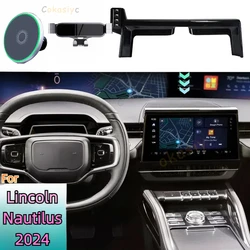 For Lincoln Nautilus 2024 Phone Holder Car Magnetic MagSafe Wireless Charging GPS Support Mobile Phone Mount Car Screen Base