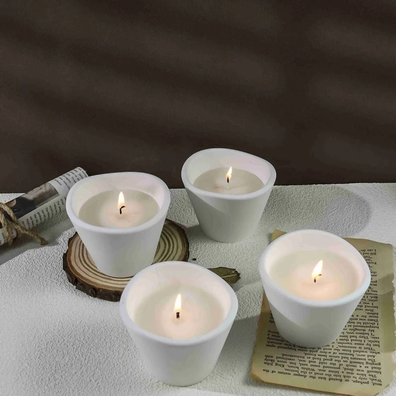 DIY หยัก AROMA เทียนถ้วยแม่พิมพ์ซิลิโคนเทียนคอนเทนเนอร์ตกแต่งบ้านเครื่องประดับเทียนผู้ถือของขวัญอีพ็อกซี่เรซินแม่พิมพ์