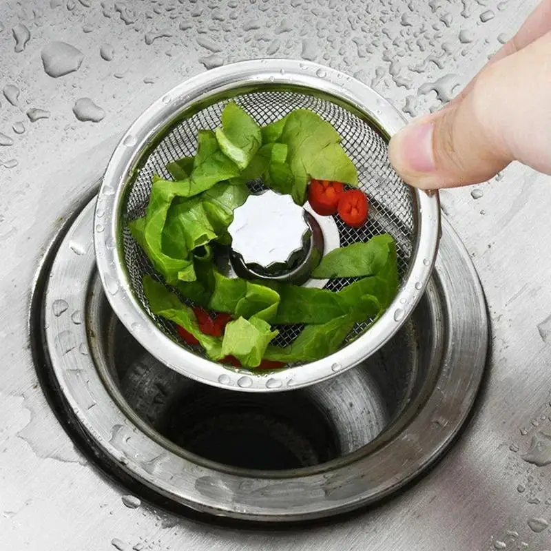 Kitchen Sink Stainless Steel Filter Sewer Mesh Strainers Disposable Sink Filter Mesh Bags Bathroom Floor Drain Hair Waste Filter