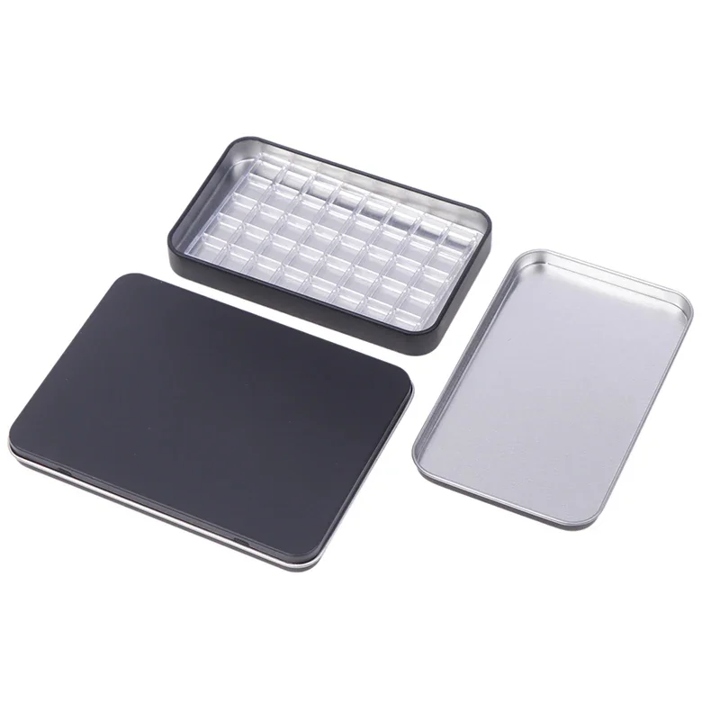 Tragbare leere Aquarell-Blechdose, 36/40 Gitter, Mini-Aquarell-Farbpalette, Reise-Malerei, Farbtablett, Kunstbedarf