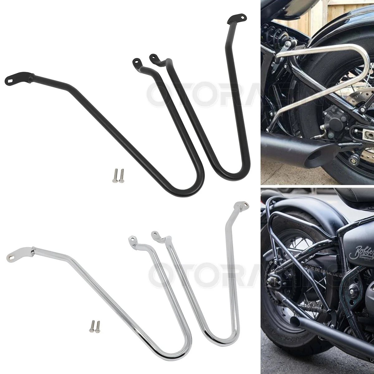 

Motorcycle Saddlebag Supports Bracket Guard Bars For Triumph Bonneville Bobber Black Speedmaster 1200 2018-2023