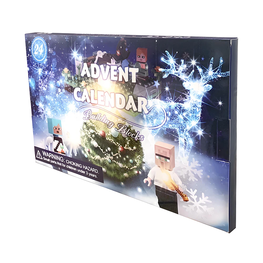 Boîte de calendrier de l'avent 24 pièces/boîte, figurines de dessin animé, blocs de construction, poupées, jouets pour enfants, cadeaux de noël, compte à rebours de 24 jours pour noël