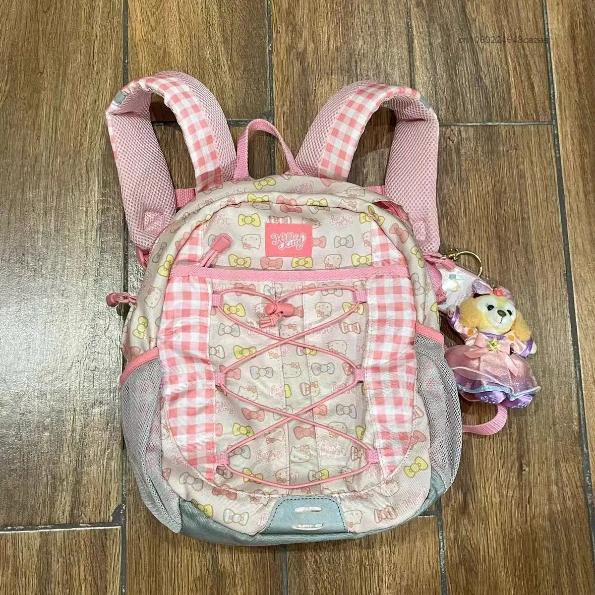 Sanrio-Bolsos rosas dulces de Hello Kitty para mujer, mochilas estéticas de estilo japonés con estampado de lazo Y2k, bolso de hombro lindo coreano,