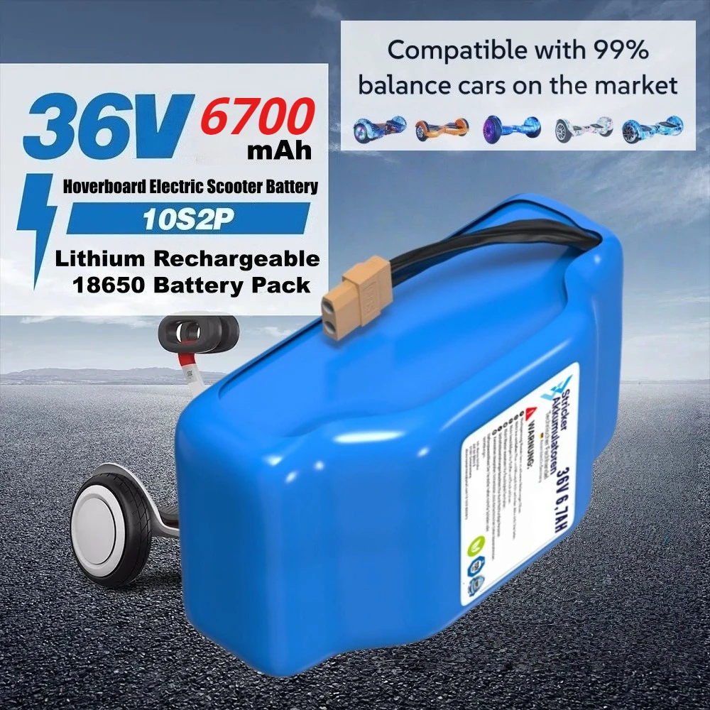 

Aleaivy Genuine 36V 10S2P 6700mAh Hoverboard Electric Scooter Battery 250W~500W 42V Lithium Rechargeable 18650 Battery Pack