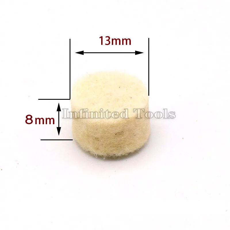 10Pcs Grinding Polishing Buffing Round Wheel Pad Wool Felt +1 Rod 3.2mm Shank Metal Surface For Dremel Rotary Tools Accessories