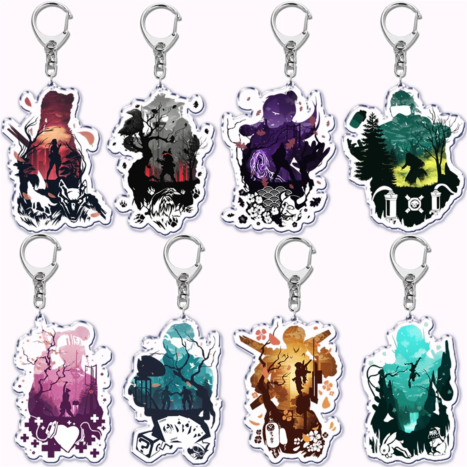 Hot Game Apex Legends Characters BLOODHOUND Acrylic Key Chain Pendant Key Ring Keychains Keyring for Bag Pendant Jewelry Gifts