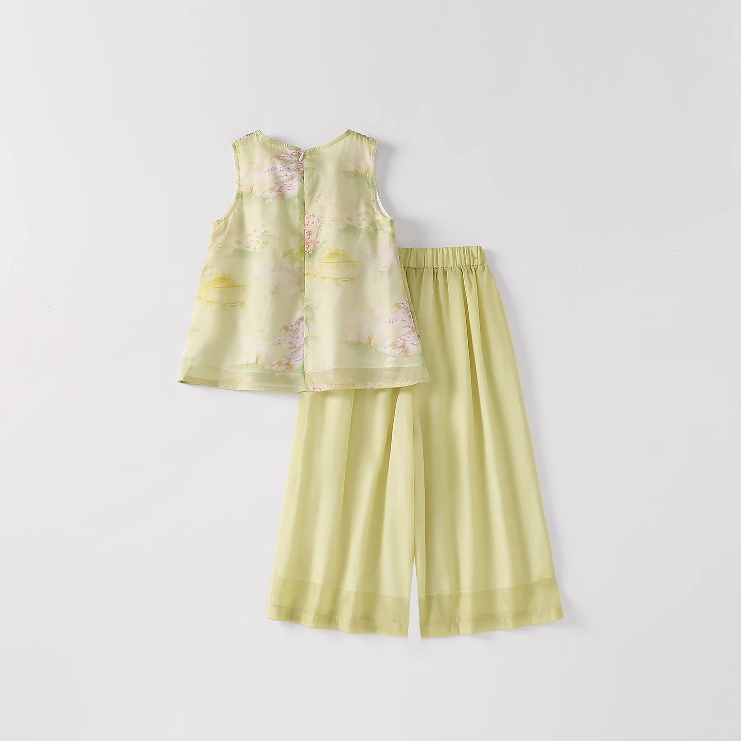 Girls New Chinese Style Two-Piece Set Children's Ancient Costume Tang Suit Hanfu National Style Cheongsam Summer Wear
