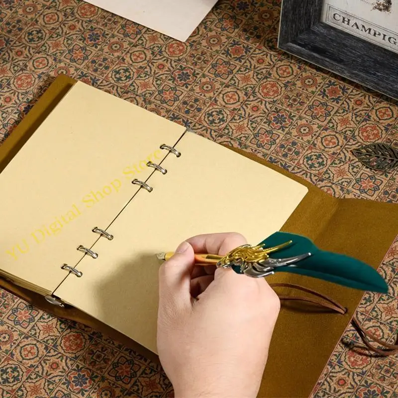 

96BA Retro Calligraphy Dip Fountain Pen Writing Notebook Set Base Stationery Gift Box Office School Supplies