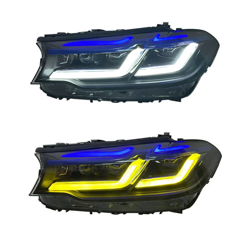 Specially designed for 18-20( B-M-W) G30 dual color switchable headlight assembly LED daytime running lights turn signal lights