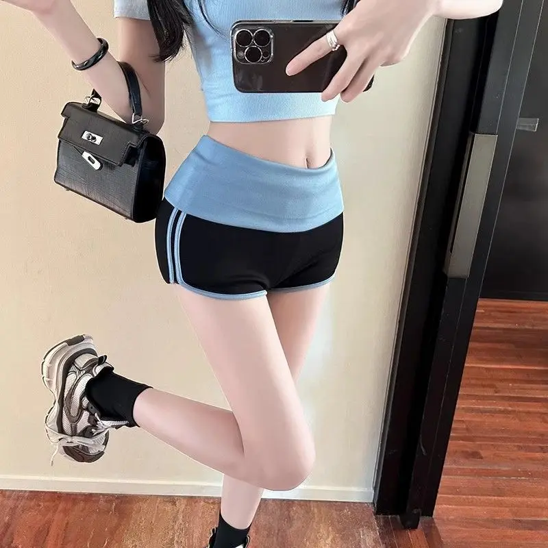 

Vibrant Colorblock Stretchy Mini Shorts Women Summer Low Rise Casual Pants Sexy Tight Sports ShortsY2K Aesthetic Hot Girl Shorts