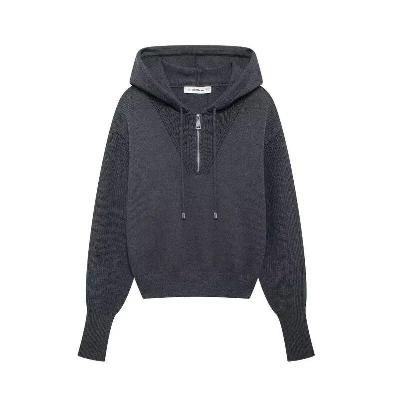 

Autumn Winter New Women's Knitted Long Sve Hoodie Multi-Color Versatile Casual Comfortable Commute Sle Polyester Blend