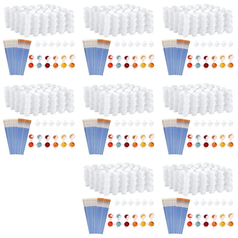 160-strips-960-pots-empty-paint-strips-and-160-pieces-paint-brushespaint-cup-clear-plastic-containers3ml-017oz-top-rated