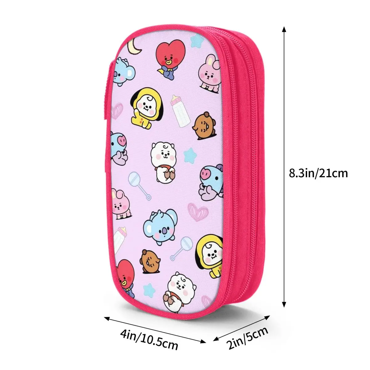 Imagem -06 - K-pop Lápis dos Desenhos Animados Caixa de Caneta para Meninas e Meninos Bolsa de Grande Capacidade para Estudantes Papelaria Kawaii Presente Escolar