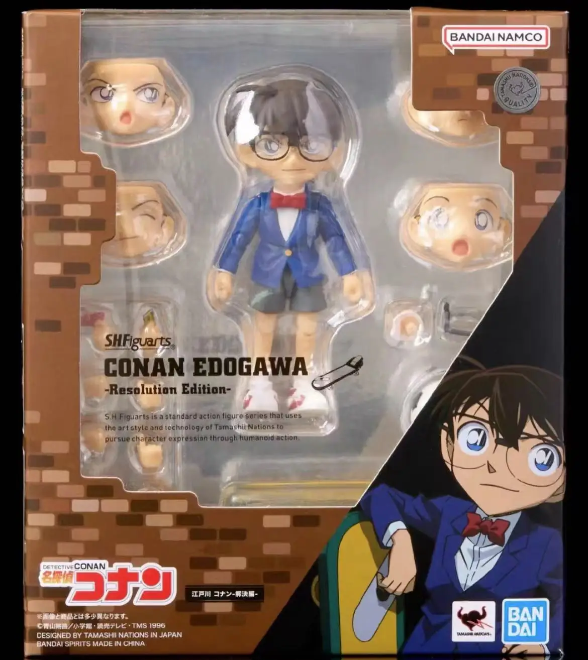 Bandai-Figurine Originale SH Figuart SHF Conan Edogawa, Pièce de exposée, Poignées, Conan, en Stock, Collection Anime, Jouets, 100%