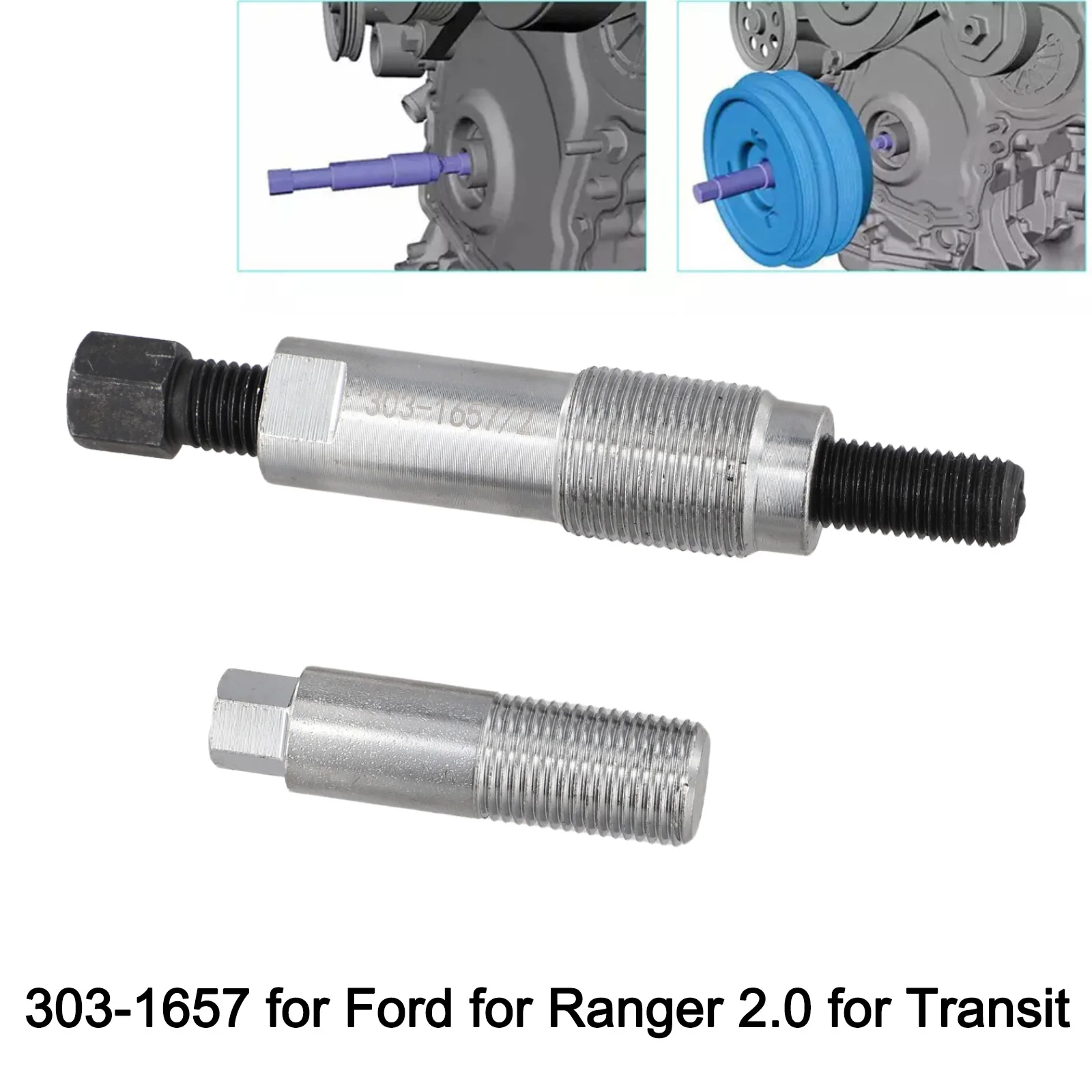Service Tool for Crankshaft Pulley Removal 303 1657 on For Ford For Ranger 2.0L Engine Compatible with Kuga Transit Custom 2019