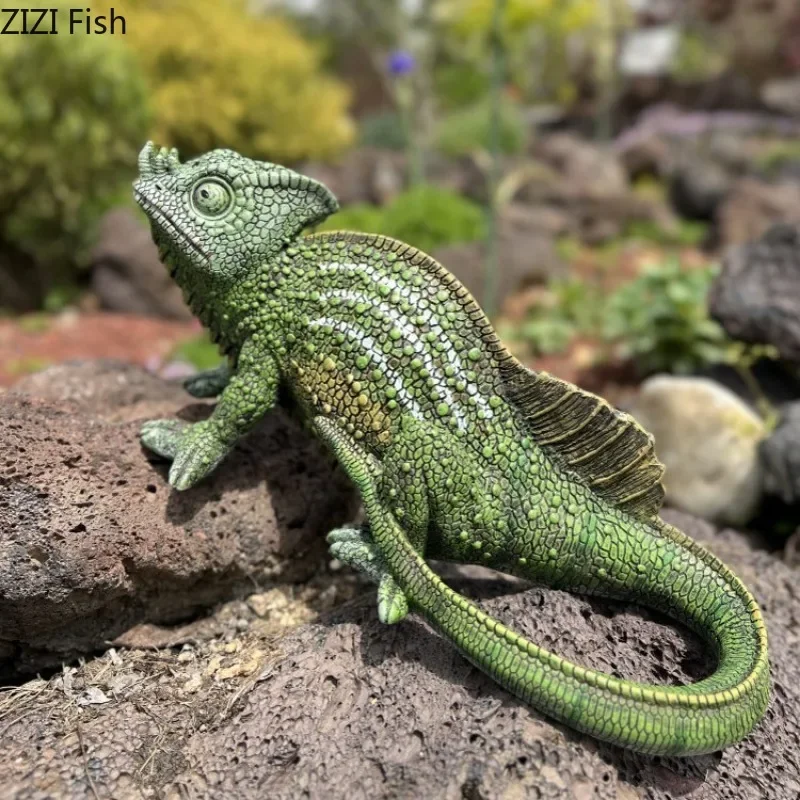 Courtyard Garden Decoration Resin Imitation Animal Ornaments Chameleon Lizard Sculpture Statue Figurines Home Decor Accessories