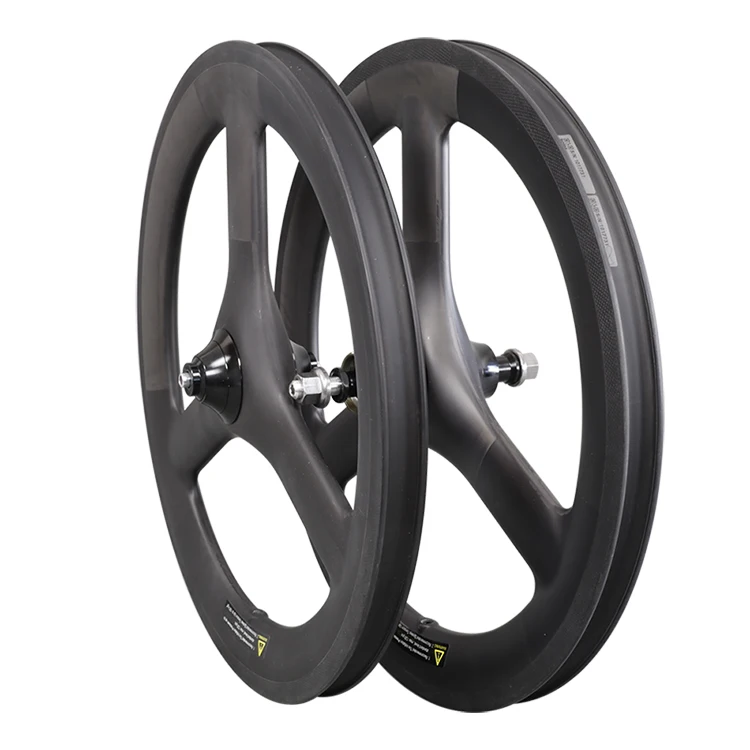 

16" 361 3 Spoke Folding Bike Wheels Carbon BMX Wheel Set