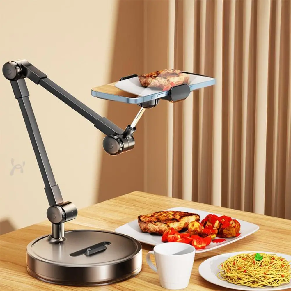 

Alloy Desktop Mobile Phone Holder 360-degree Adjustable Phone Overhead Shooting Bracket Rotatable Sturdy