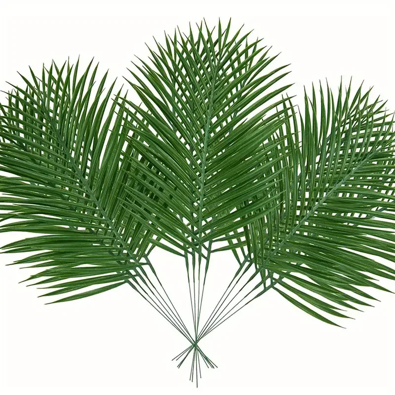 

Artificial Green Palm Leaves for Wedding, Fake Tropical Palm Leaves, Outdoor Faux Palm Fronds, Home Decor, Spring, Summer,15Pcs