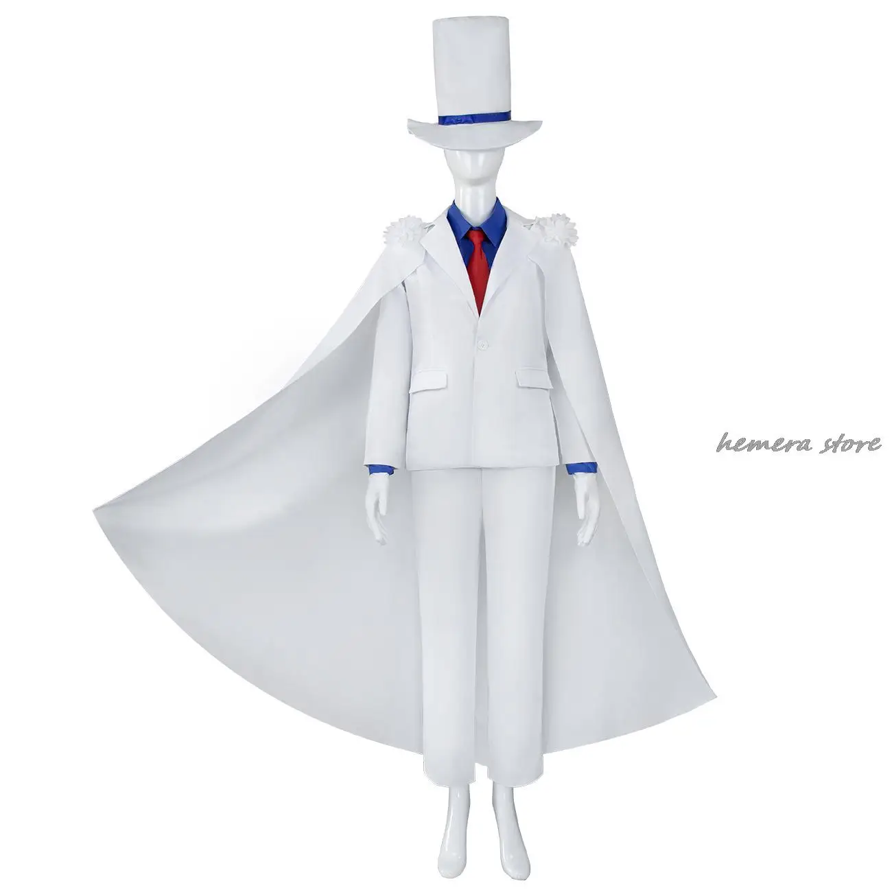 Príncipe branco KID Anime Cosplay Costume para Crianças, Uniforme de Festa de Halloween, O Ladrão Fantasma, Chapéu, Óculos, Kaitou Kids, Fato adulto