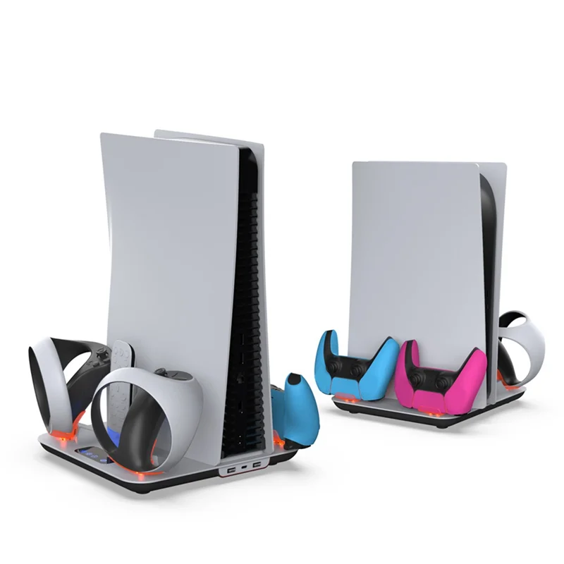 

ELECT-For PSVR2 Storage Stand With Controller Holders, Headset Hanger, And Type-C Charging Cable For PSVR2/PS5 Accessories