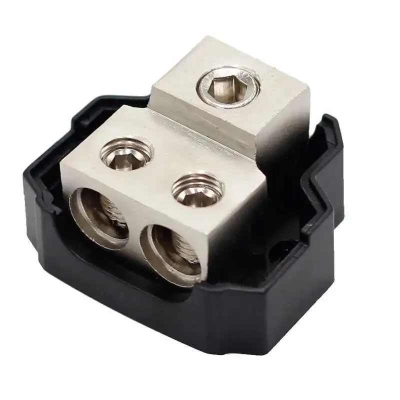 

Power Distribution 0/2/4 In 4/8 Gauge Out 2-Way Amp Copper Ground Block