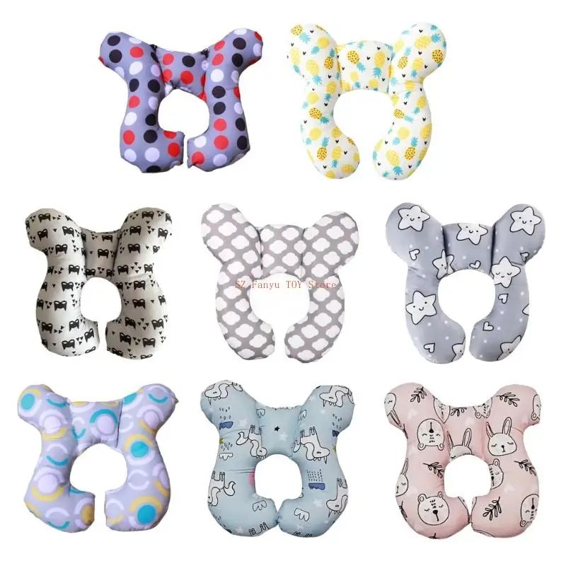 96GC Portable infantil u almohada para almohada almohada transpirable poliéster cojín para cochecitos y comodidad del asiento