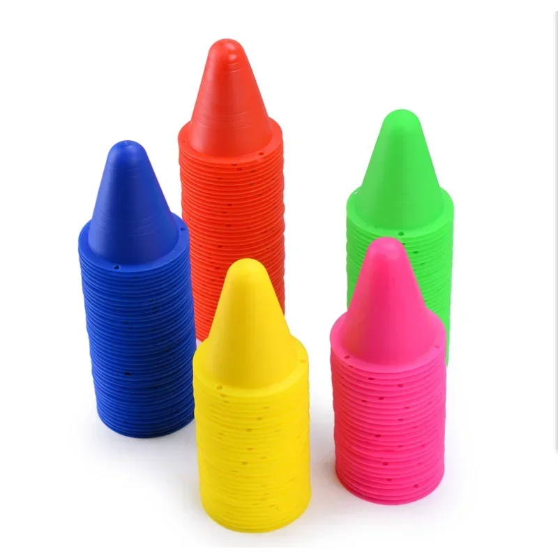 10Pcs/Set Skate Marker Training Road Cones Roller Football Soccer Rugby Soft Tower Skating Obstacle Roller Skate Pile Suppplies