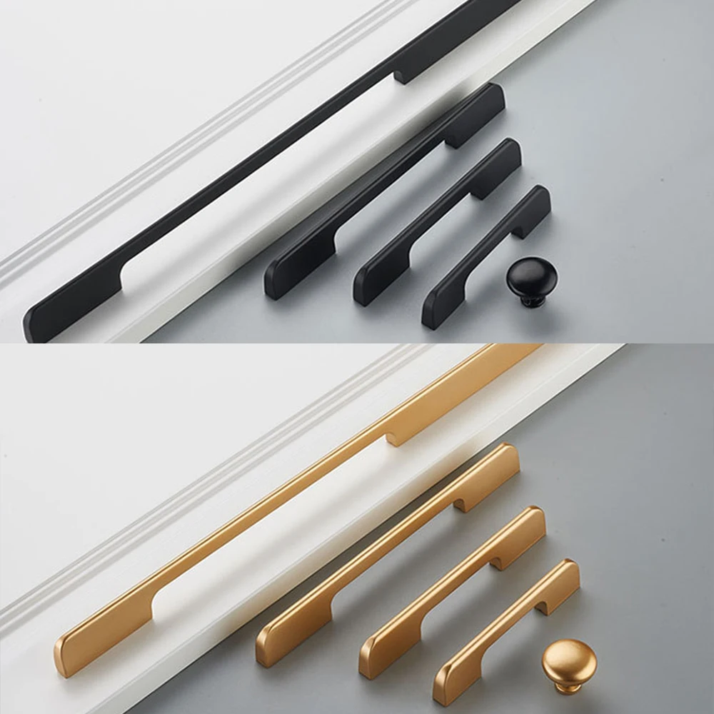 American Handles Cabinet Door Handle Knob 800mm 1000mm Long Handles Matte Black Gold Furniture Handles Wardrobe Hardware