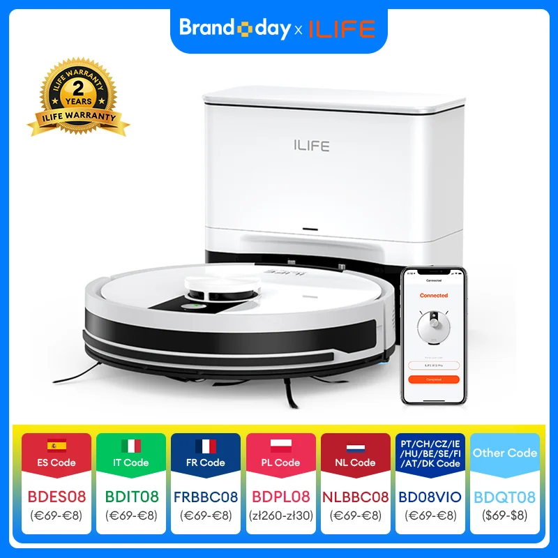 Robot Aspirador y Fregador ILIFE A12 Pro, Navegación LIDAR, Recolección Automática de Polvo, Succión de 3000Pa… — oferta en AliExpress