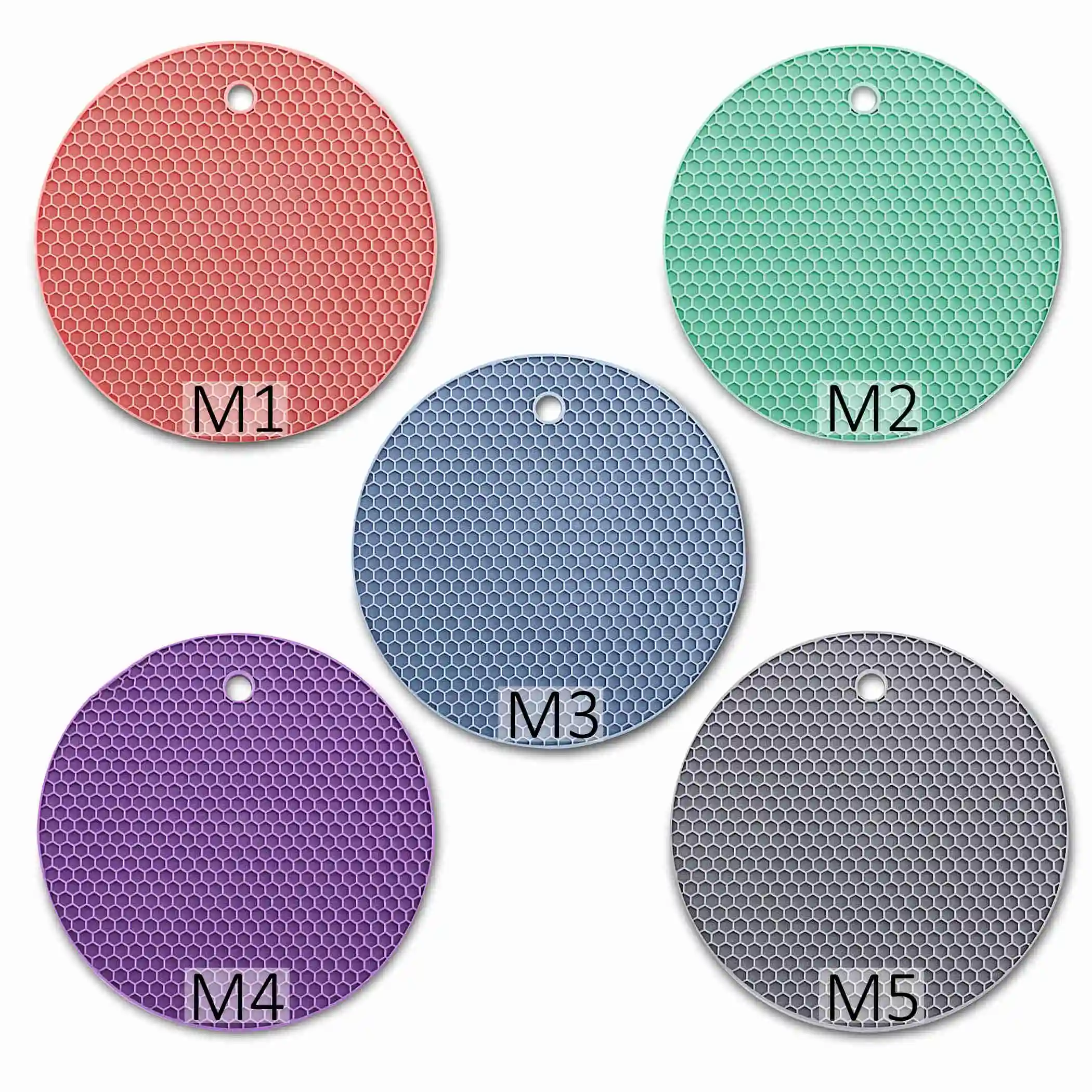 

Kinds Silicone Heat Resistant Placemats Honeycombed-shaped Round Coaster Table Hang Mat Double Side