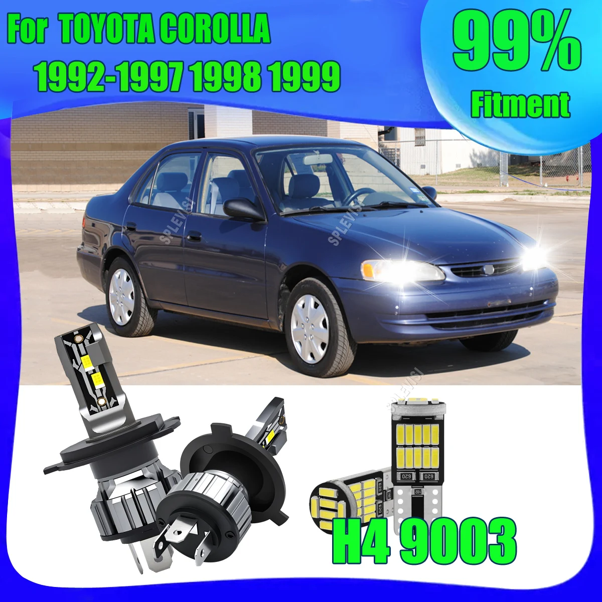 

High-Intensity LED 75W H4 Car Headlight High Low for All Weather Work In Condition For TOYOTA COROLLA 1992 1993 1994 1995-1999