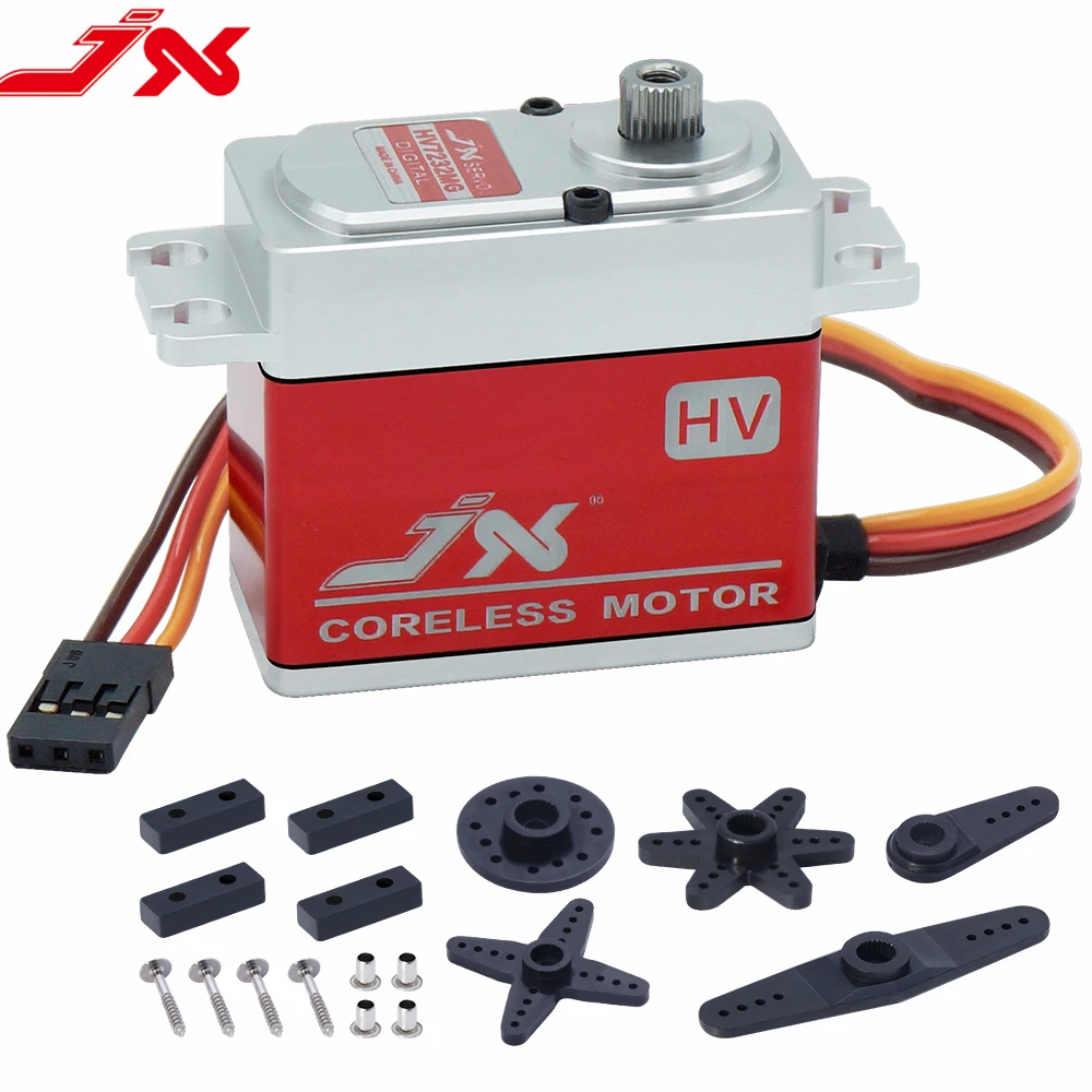 

JX PDI-HV7232MG 32KG High Precision Metal Gear Full CNC Aluminium Shell Structure High Voltage Digital Coreless Standard Servo