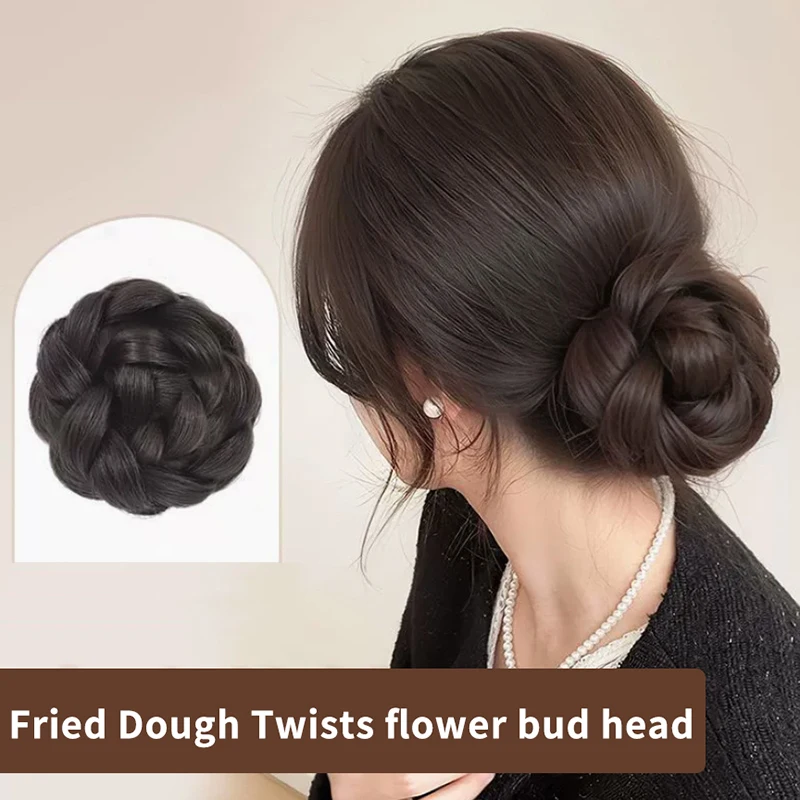 Синтетический парик, пучок, шаровая форма головы, плетеный шиньон, танцовщица, женская заколка для волос, аксессуары для укладки волос