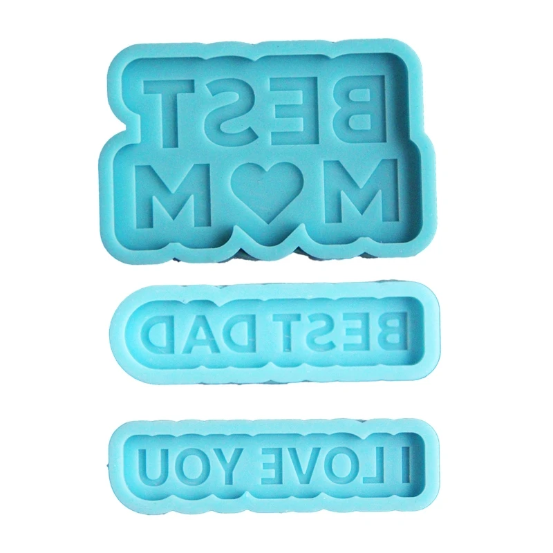 

BEST MOM DAD Mold Silicone Hanging Pendant Mould Epoxy Resin Casting A0KD