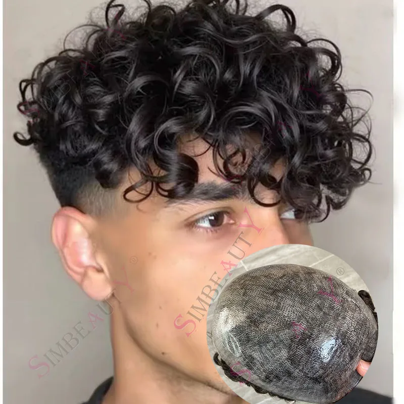 

Натуральный 24 мм вьющийся блондин коричневый черный серый 1B20 100% парики из натуральных волос система супер прочный полный PU 0,1 мм система инъекций для мужчин