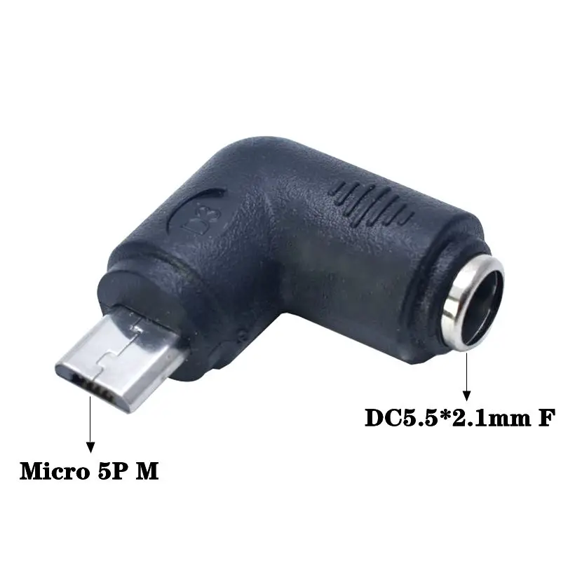 DC5.5 * 2.1mm Male Female To USB Mini 5P Micro 5P Type-C Male Female Adapter Elbow Android Phone DC Power Adapter 5V Interface