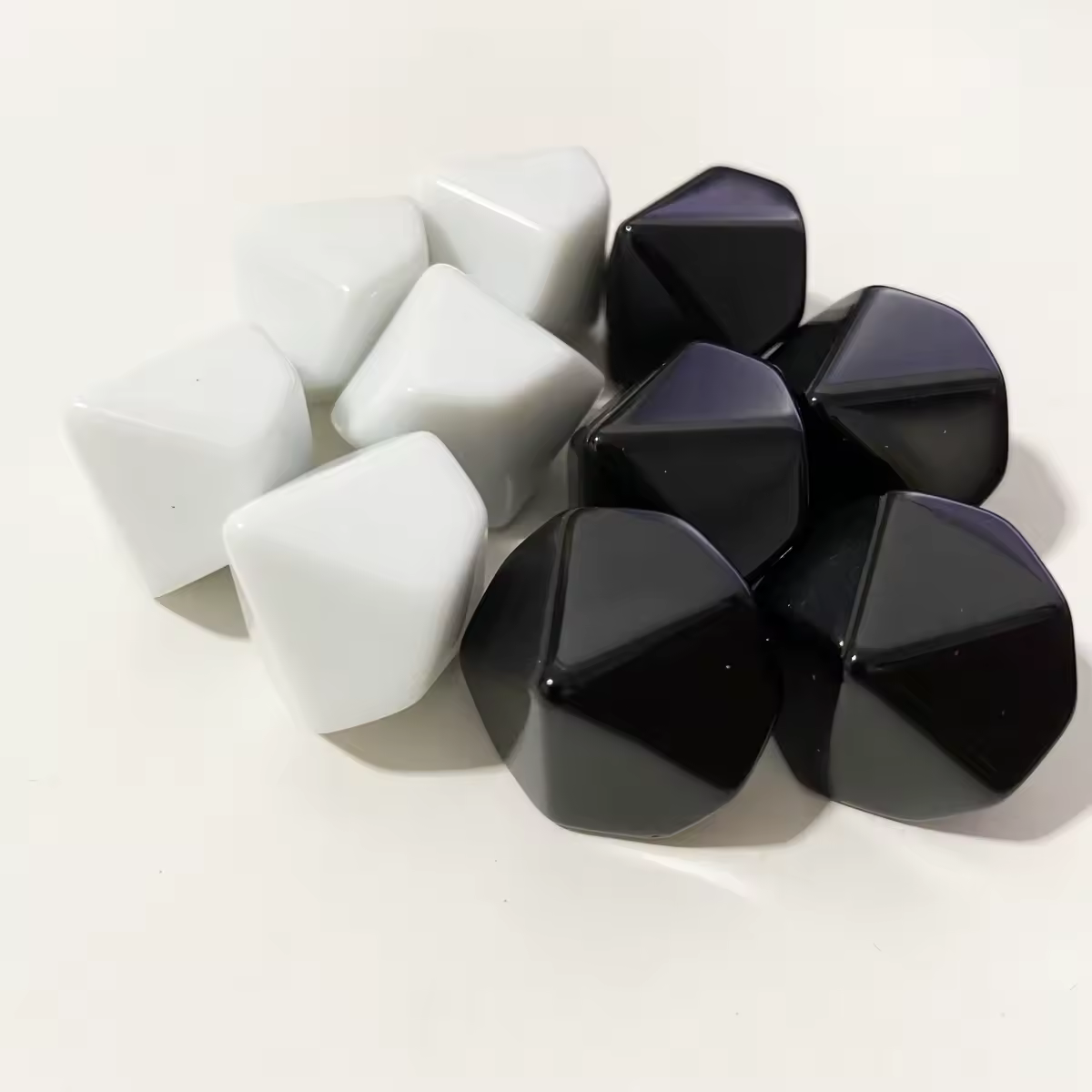 10 unids/set de dados D10 redondeados en blanco de 10 lados, accesorios para juegos de mesa DIY, herramienta de enseñanza matemática