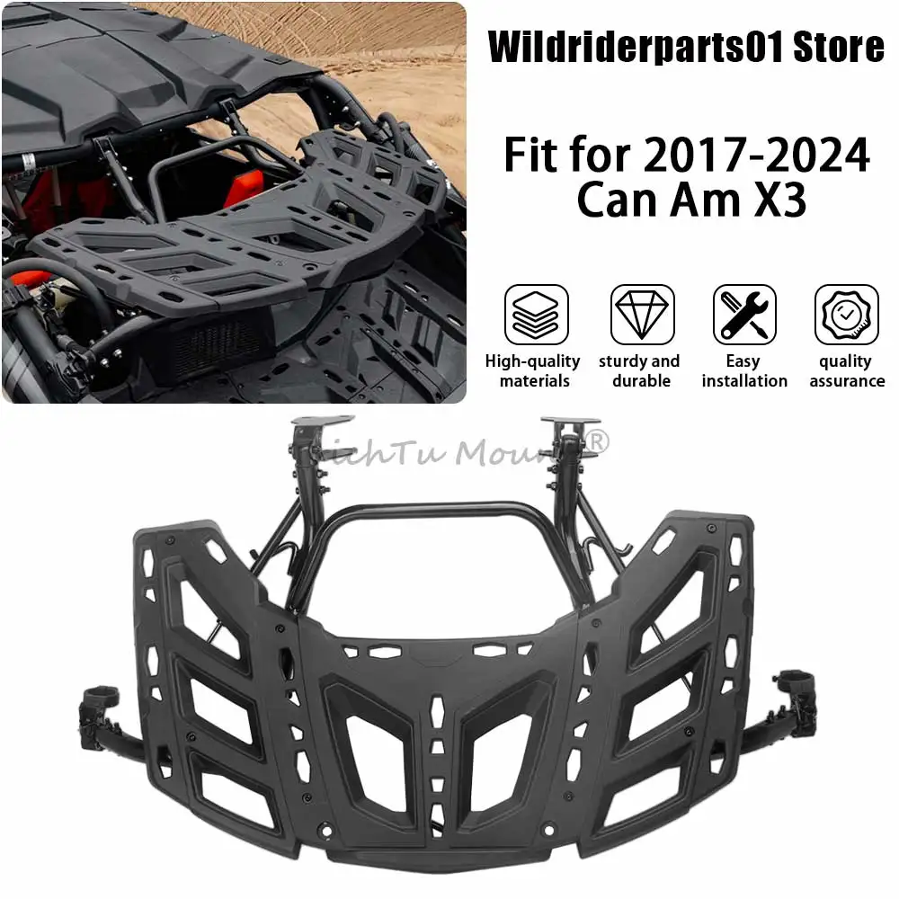 

UTV Part Pivoting Cargo Rack Rear Cargo Rack Spare Tire Carrier Kit #715002881 715003439 For Can Am Maverick X3 / X3 MAX 2017-24