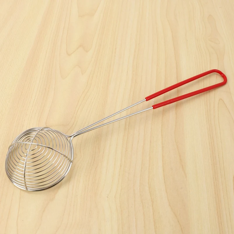 ملعقة مصفاة عنكبوتية من الفولاذ المقاوم للصدأ ، مقشدة سلكية صغيرة ، مصفاة للوعاء الساخن ، تورتيليني وكرة اللحم ، 16 ، جديدة
