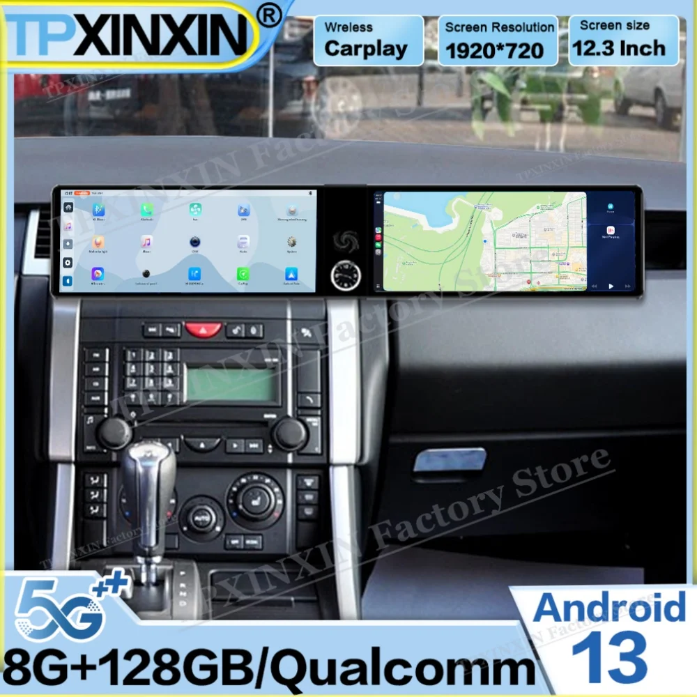 

8 core Dual-screen Android 13 For Range Rover Sport 2005~2009 Radio Multimedia GPS Navigation Stereo Receiver Carplay Head Unit