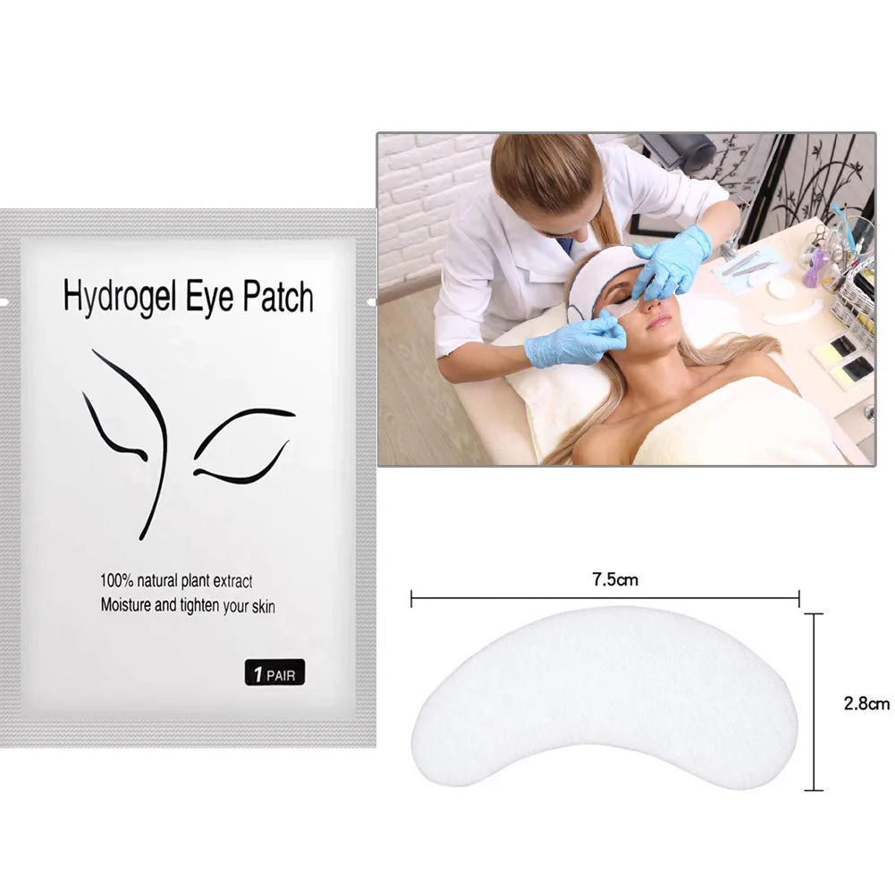 100PCS Hydrogel Gel Patches for Eyelash Extension Under Eye Pads Lint Free Lash Paper Patches Grafted Stickers Make Up Tools