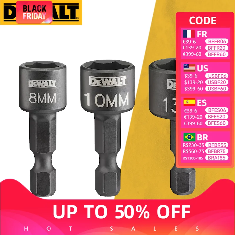 DEWALT DT7462//DT7463//DT7464 Compact Nut Driver 8/10/13MM Hexagonal Handle Magnetic Sleeve Accessories N597434/N597284/N597437