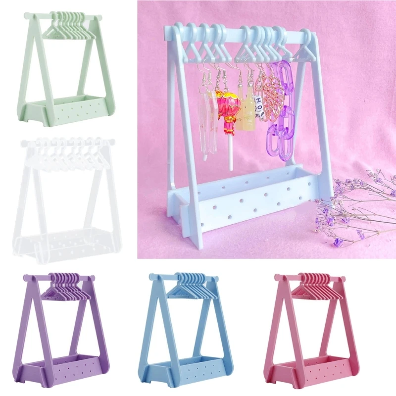 Y1UB Jewelry Display Stand Acrylic Single-layer Earrings Holder Necklace Jewelry Show Bracket Earring Stand Durable