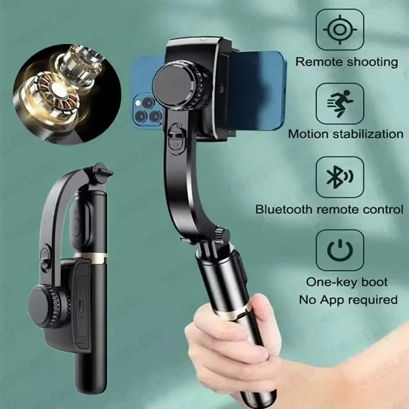 Stabilisateur de vidéo mobile pour smartphone, perche à selfie Bluetooth, trépied, prise de vue verticale en direct, support rapide