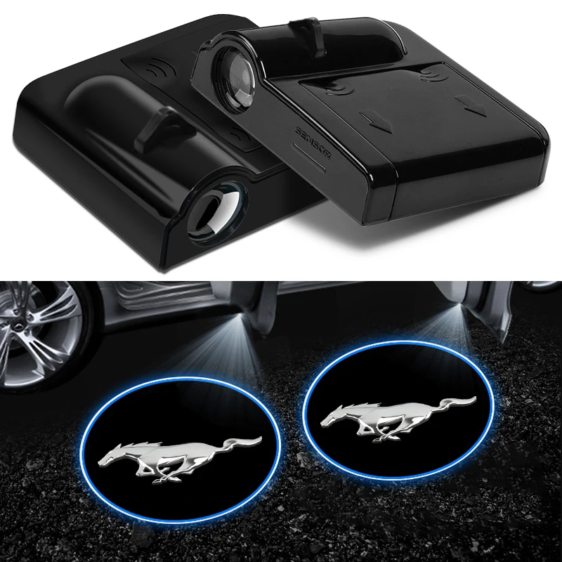 Car Door LED HD Welcome Courtesy Shadow Projector Lamp Logo Light For Ford Mustang SHELBY GT 500 350 Convertible V Mach e