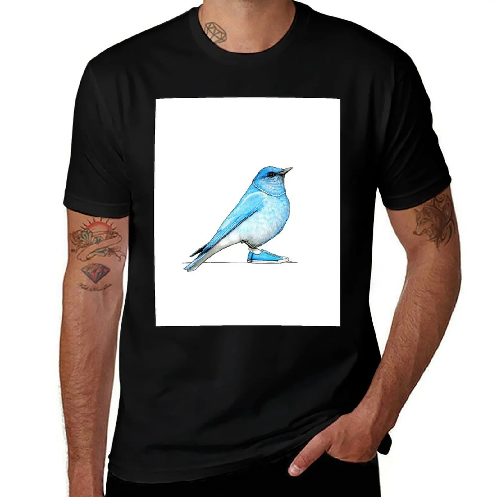

Bluebird in Pearls and Chucks T-Shirt man t shirts graphic cotton t shirts man 100% g man t shirts for men T-shirt