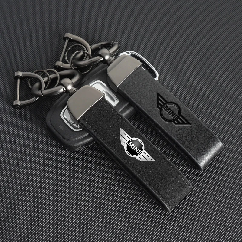 

Vintage Leather Car Logo Keychain Keyring Pendant for Mini Cooper JCW R50 R52 R53 R55 R56 F54 F55 F56 F60 CLUBMAN COUNTRYMAN