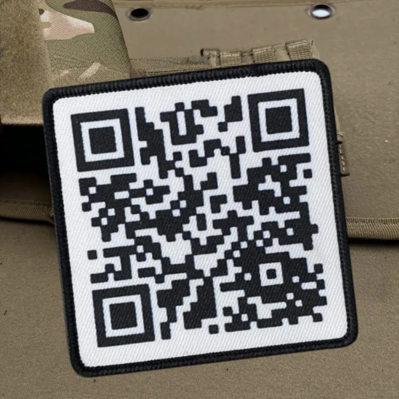Parche moral QR con velcro – Diseño divertido para chaleco táctico